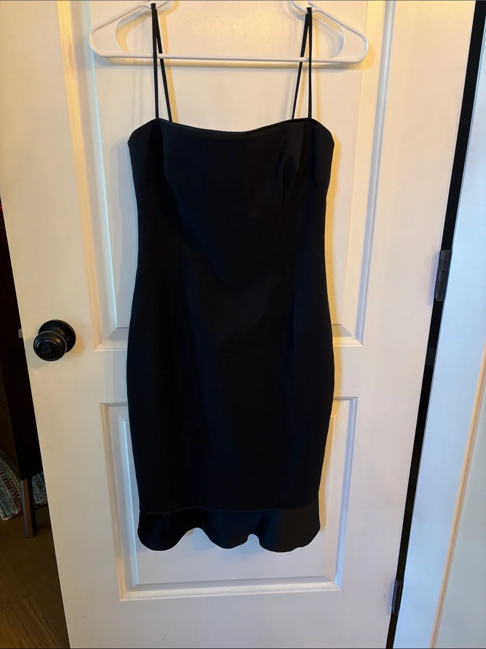Laundry By Shelli Segal Black Ruffle-Hem Midi Dress
